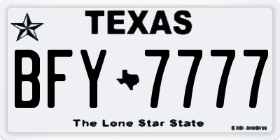 TX license plate BFY7777