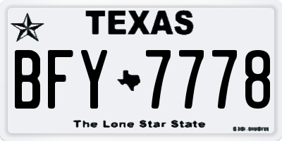TX license plate BFY7778