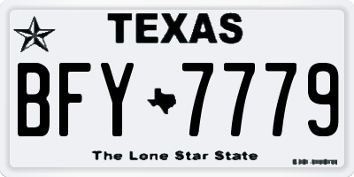 TX license plate BFY7779