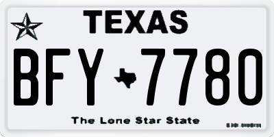 TX license plate BFY7780