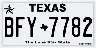 TX license plate BFY7782