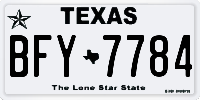 TX license plate BFY7784