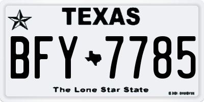 TX license plate BFY7785