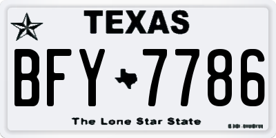 TX license plate BFY7786