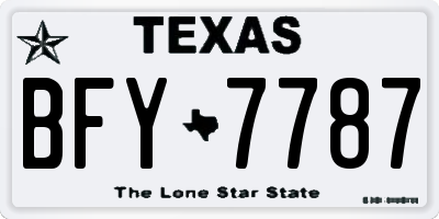 TX license plate BFY7787