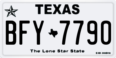 TX license plate BFY7790