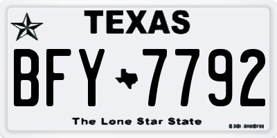 TX license plate BFY7792