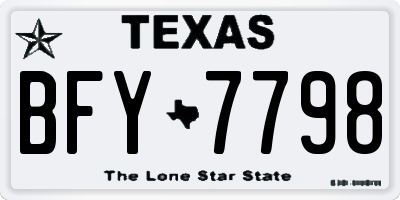 TX license plate BFY7798