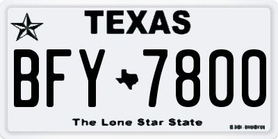 TX license plate BFY7800