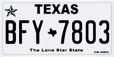 TX license plate BFY7803