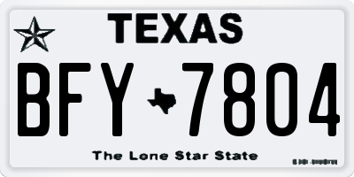 TX license plate BFY7804