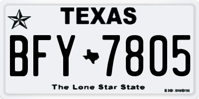 TX license plate BFY7805
