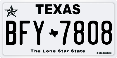 TX license plate BFY7808