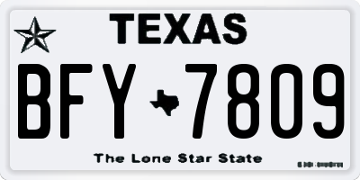 TX license plate BFY7809