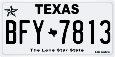TX license plate BFY7813