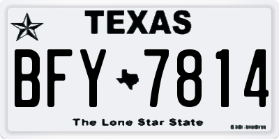 TX license plate BFY7814