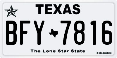 TX license plate BFY7816