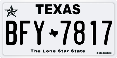 TX license plate BFY7817
