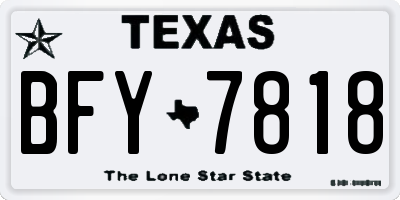 TX license plate BFY7818