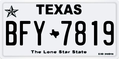 TX license plate BFY7819