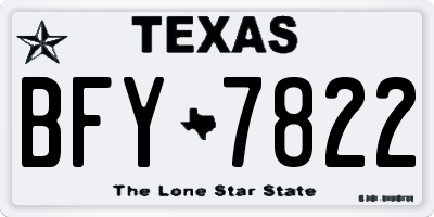 TX license plate BFY7822