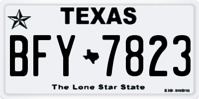TX license plate BFY7823