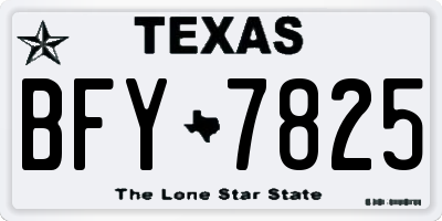 TX license plate BFY7825