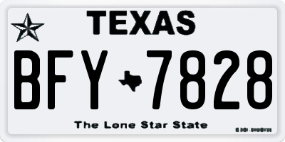 TX license plate BFY7828
