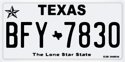 TX license plate BFY7830