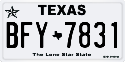 TX license plate BFY7831