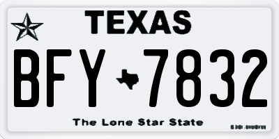 TX license plate BFY7832