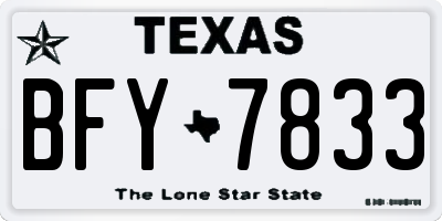 TX license plate BFY7833