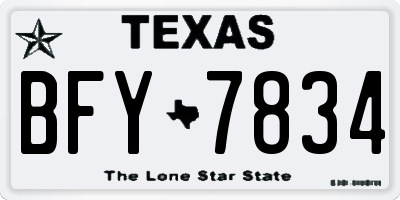 TX license plate BFY7834