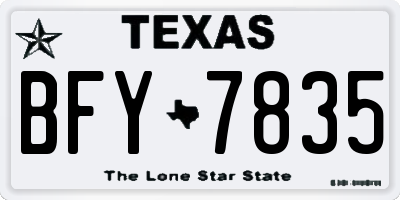 TX license plate BFY7835