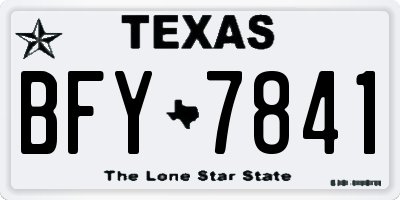 TX license plate BFY7841