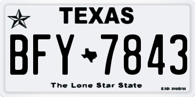 TX license plate BFY7843
