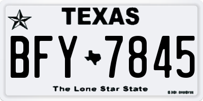 TX license plate BFY7845