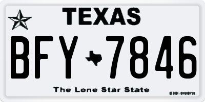 TX license plate BFY7846
