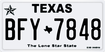 TX license plate BFY7848