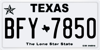 TX license plate BFY7850