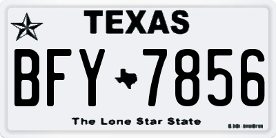 TX license plate BFY7856