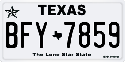 TX license plate BFY7859
