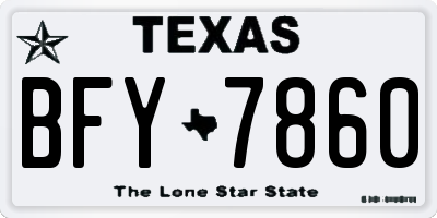 TX license plate BFY7860