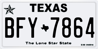 TX license plate BFY7864