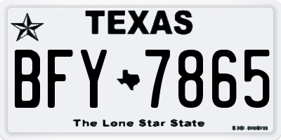 TX license plate BFY7865
