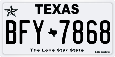 TX license plate BFY7868