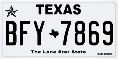 TX license plate BFY7869
