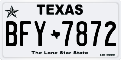 TX license plate BFY7872