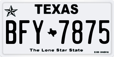 TX license plate BFY7875