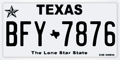 TX license plate BFY7876